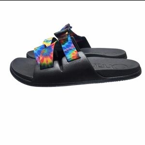 Chaco Tie-Dye Strap Sandals in Rainbow and Black
